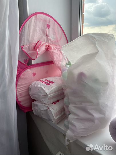 Детская палатка с бассейном трубой, шарами