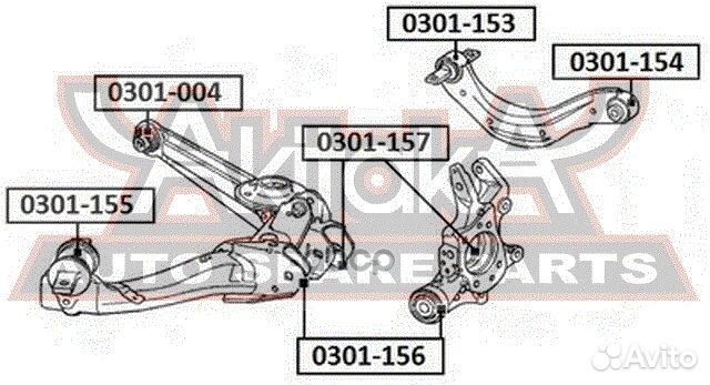 Сайлентблок задней цапфы задний 0301157 asva