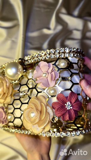 Сумка с бусинами и стразами винтажная
