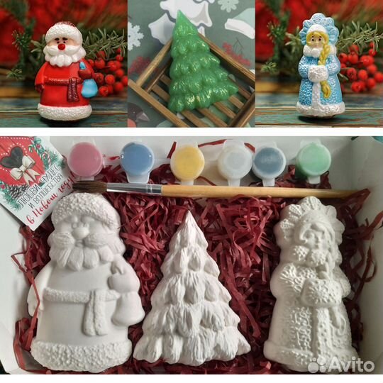 Фигурки из гипса к Новому году