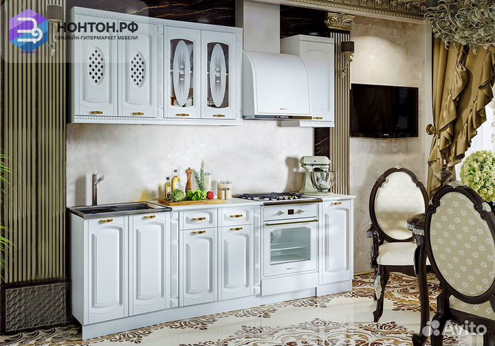 Кухня Ксюша 1.8 м белый матовый