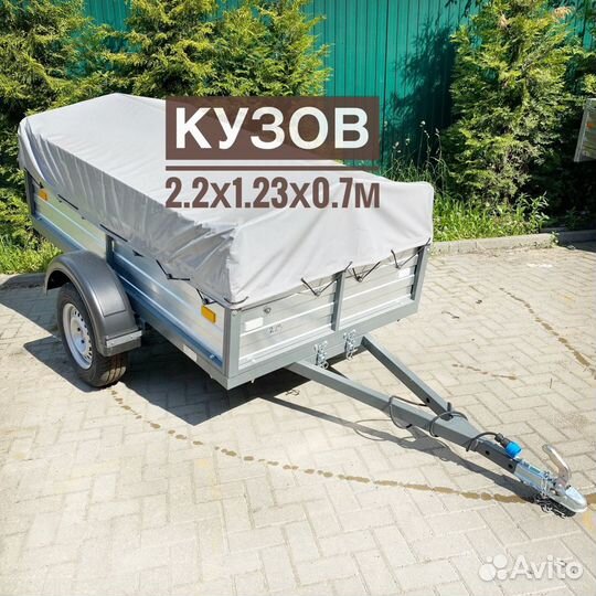 Прицеп с низким тентом. Размер 2.2х1.2м