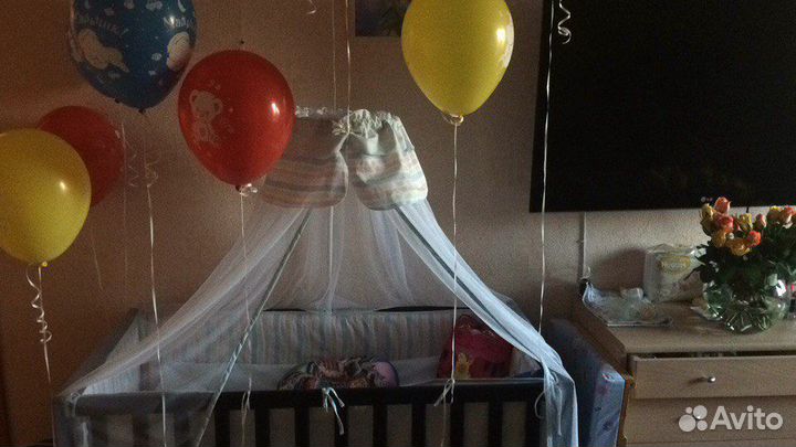 Комплект: бортики,балдахин,одеяло, постельное бель