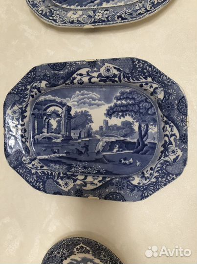 Старинное блюдо фабрики Spode, Англия 18-19в
