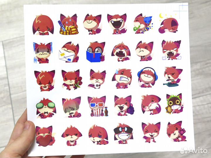 Наклейки (стикеры) лисенок 