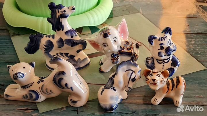 Посуда СССР, статуэтки гжель, коллекционирование