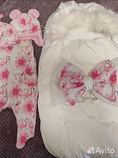 Конверт на выписку для девочки осень- зима