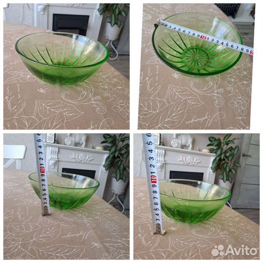 Винтажные вазы,салатники СССР Цветное стекло