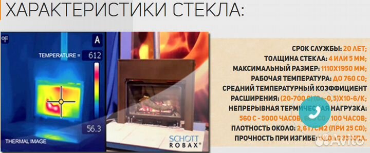 Жаростойкое Стекло для духовок 300С и каминов 760С