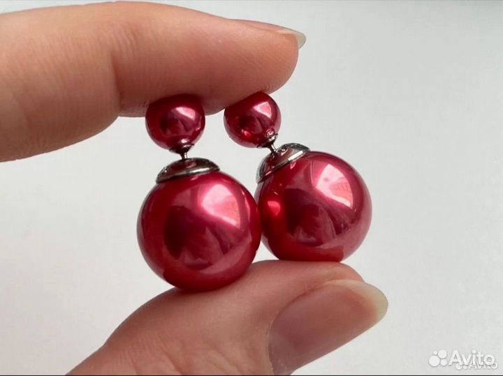 Серьги шарики dior ягодные