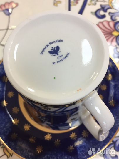 Бокал с блюдцем колокола/ кобальтовая сетка ифз