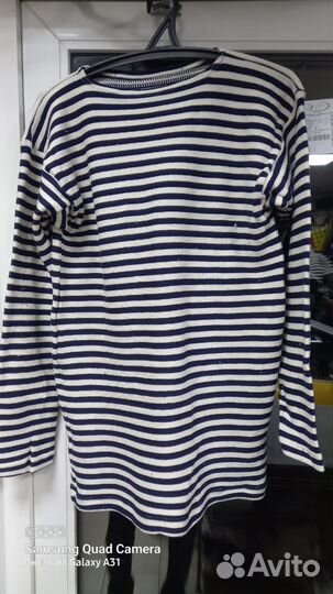 Тельняшка зимняя двойной вязки (с синей полосой)