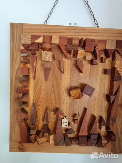 Картина панно из дерева 64х65