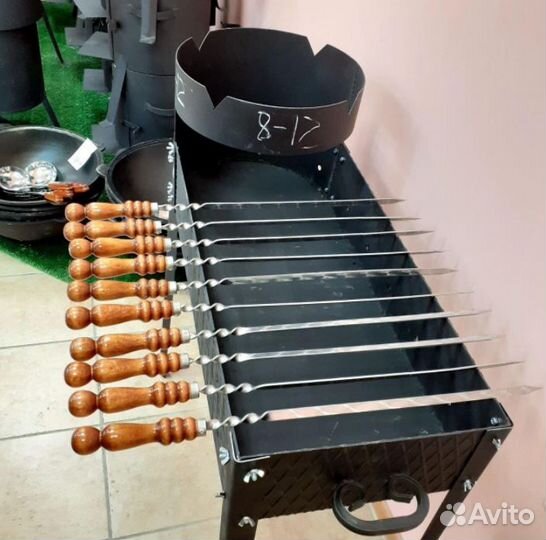 Набор шампуров с деревянной ручкой 5 шт