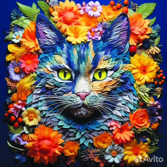 Деревянный пазл Гербера Синий кот