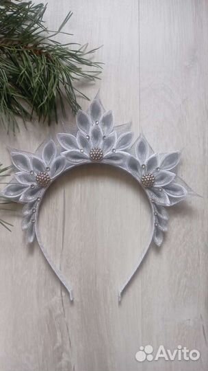 Ободок Корона Диадема Снежинка Льдинка