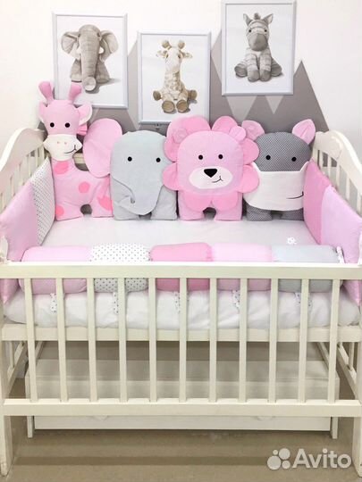 Комплект бортиков в кроватку для новорожденного