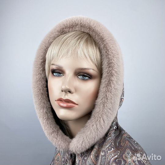 Косынка Теплая Экомех Принт Бежевая