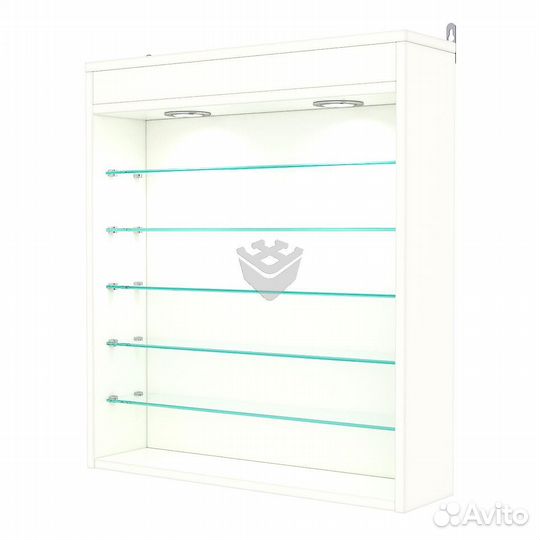 Витрина настенная №1-7Г с подсветкой, Белый