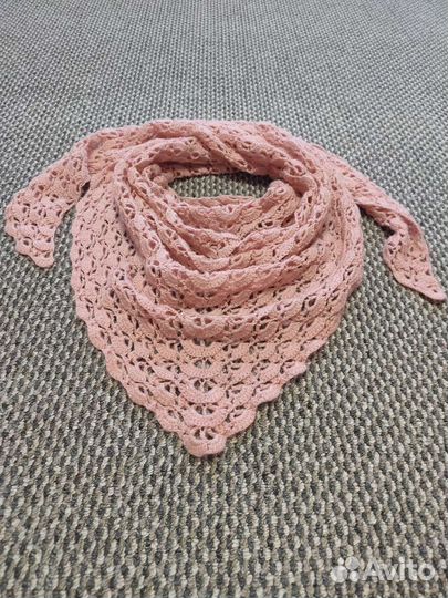 Снуд Бактус Шарф вязанный ручная работа розовый