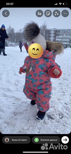 Зимний комбинезон для девочки 80