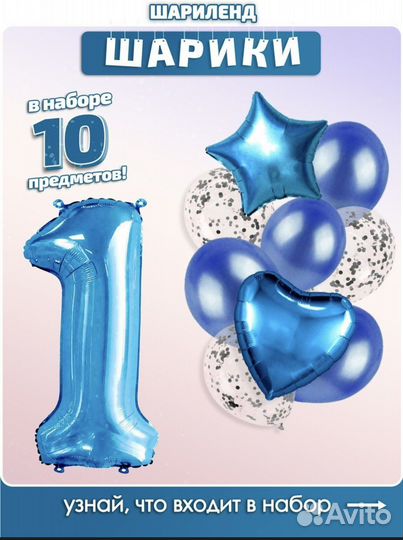 Воздушные шарики с цифрой 1