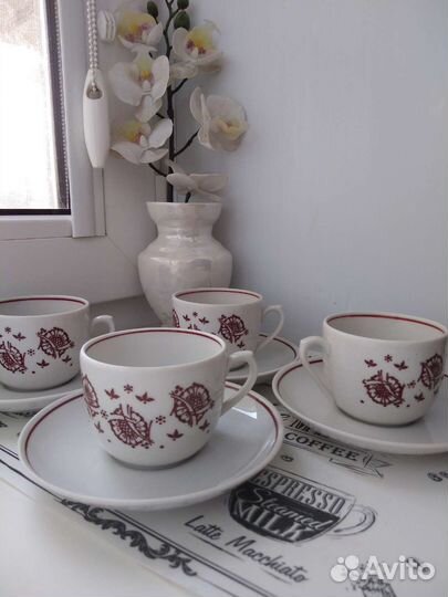 Чашки с блюдцами 5 кофейные пары
