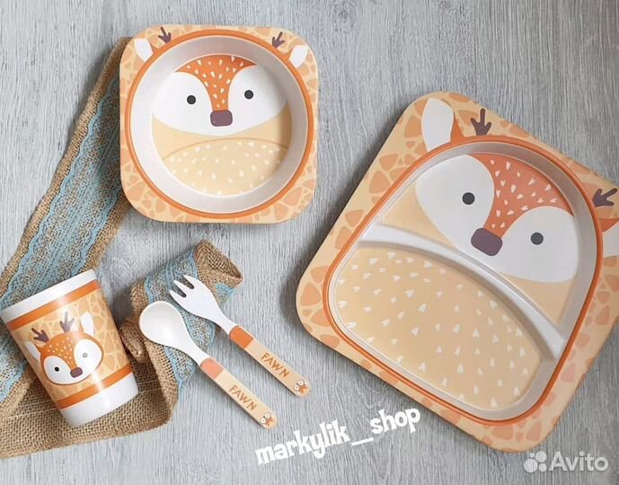 Детская посуда из бамбука