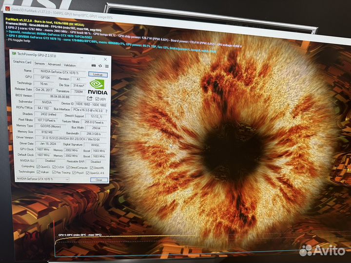 Palit GTX 1070 Ti JetStream 8гб