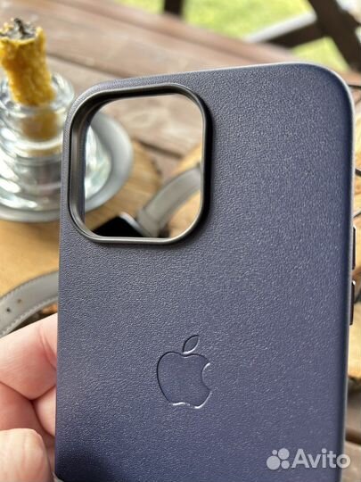 iPhone 14 Pro Max кожа синий