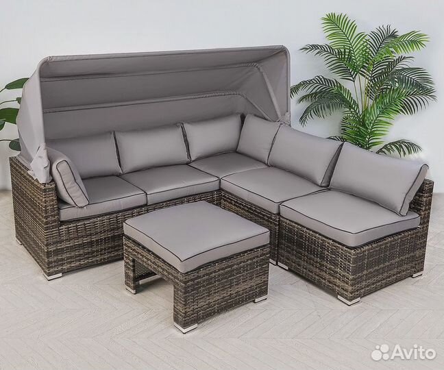 Комплект мебели из ротанга трансформер с тентом