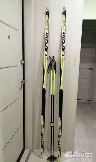 Лыжи беговые, палки, ботинки