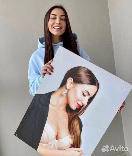 Печать на холсте с натяжкой на подрамник, портрет