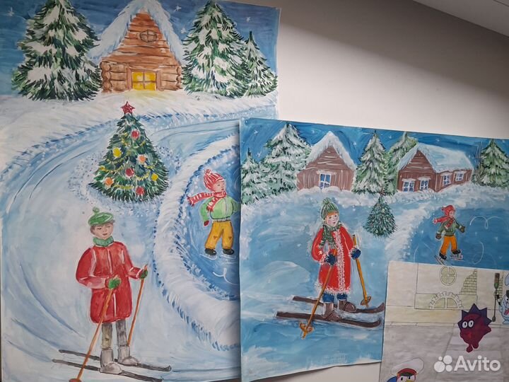 Рисунок, спорт.новгод,спортсемья Достав Лен.р-ну