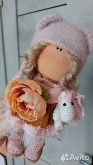 Текстильная кукла интерьерная тильда ручной работы