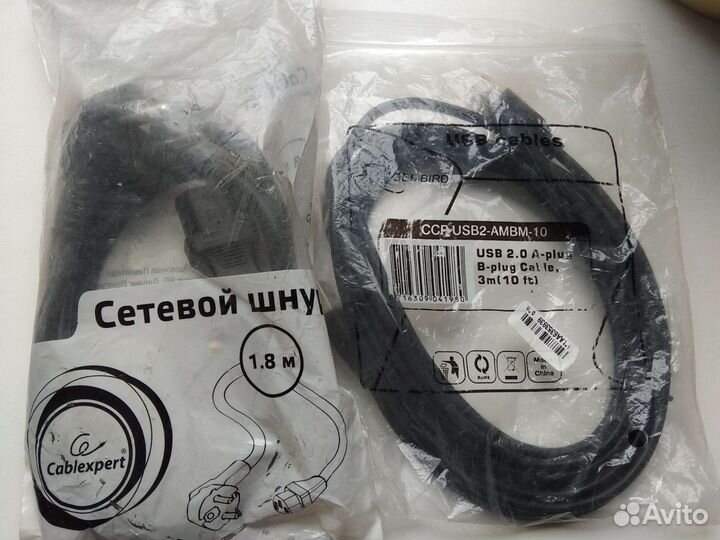 Сетевой и usb A-B кабель