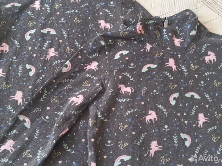Водолазка для девочки с единорогами 98 104