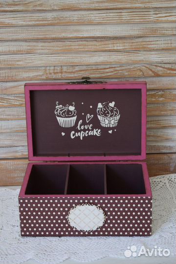 Чайная шкатулка и шкатулка в стиле шебби-шик