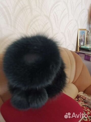 Шапка женская крашенный песец