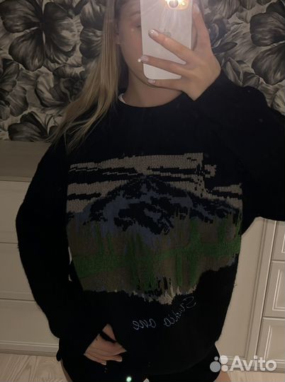 Свитер унисекс черный винтаж