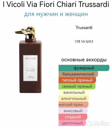 I Vicoli Via Fiori Chiari Trussardi духи унисекс