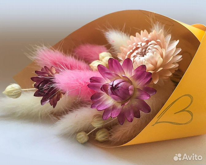 Букеты - комплименты: подарок из сухоцветов