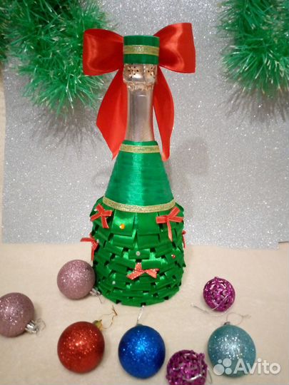 Съёмное украшение для шампанского на Новый год