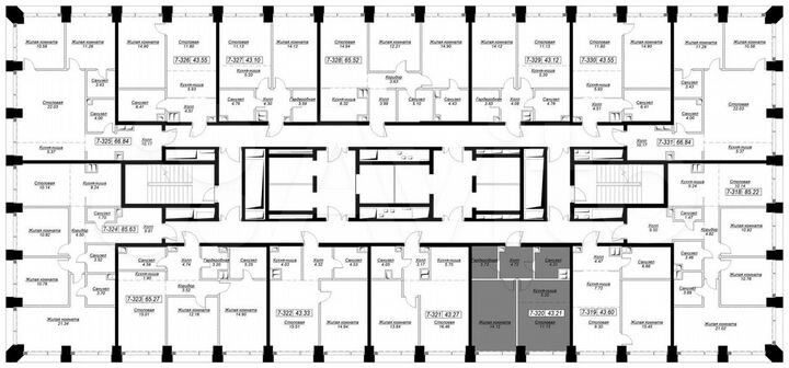 1-к. квартира, 43,4 м², 24/55 эт.