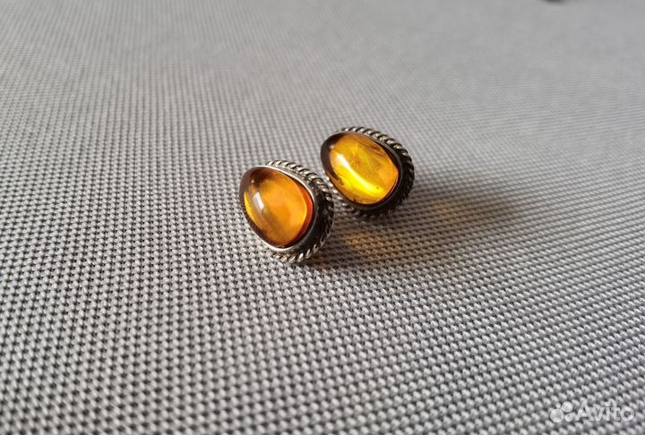 Янтарь комплект из серебра 925 СССР