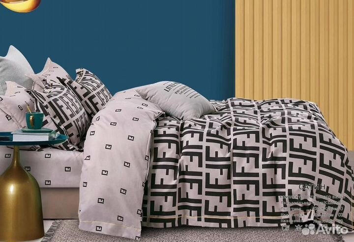 Постельное белье Евро сатин Цвет: светло-серый