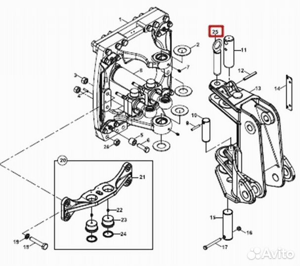 Палец фиксации стрелы Hidromek