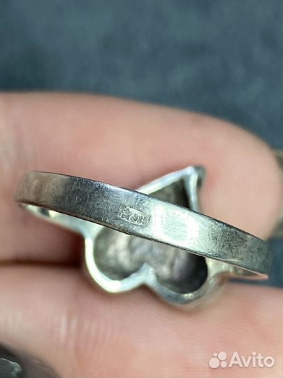 Серебряное кольцо Сердце 925 проба (нчк)