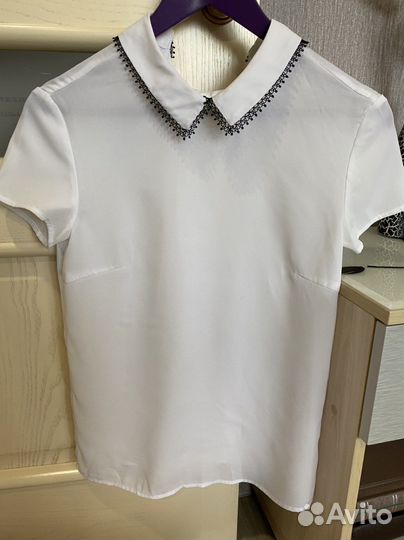 Блузка для девочки белая 146 152
