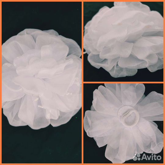 Банты для волос белые